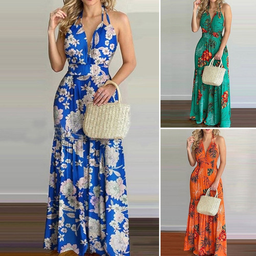 Vestido Largo Sin Espalda Con Hombros Descubiertos De Verano | Meses sin intereses Vestido Largo Sin Espalda Con Hombros Descubiertos De Verano | Meses sin intereses