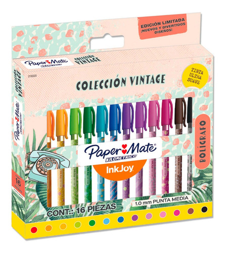 16 Lapices Bolígrafos Paper Mate Inkjoy Vintage