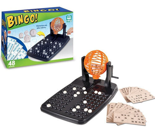 Jogo De Mesa Infantil Bingo C/ 48 Cartelas E Globo Giratório