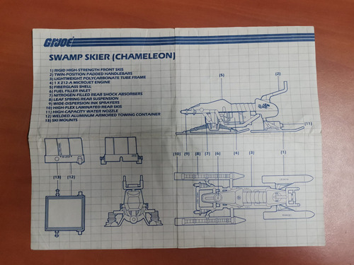 Instructivo Swamp Skier (chameleon) G. I. Joe Vintage 1984