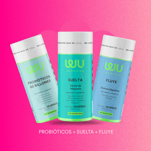 Kit Salud Digestiva | Probióticos + Fluye + Suelta | Wu
