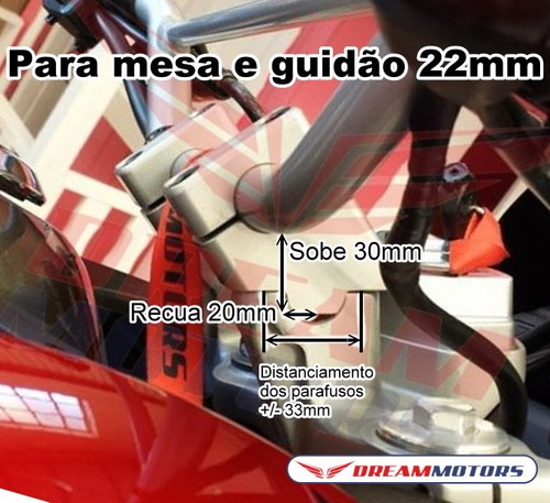 Imagem 3 de 6 de Riser 45º Adaptador Guidão V-strom Gsx Bandit 650 1250 Prata