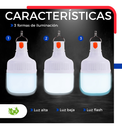Foco Led Lámpara Portátil Recargable Carga Usb De 80 W
