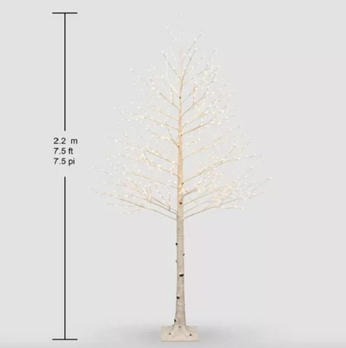 Árbol De Ábedul Con 280 Luces Led 2.1m Navidad Envio Gratis!
