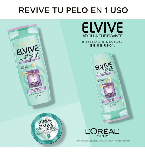 Imagen 5 de 5 de Shampoo Detox Arcilla Elvive L'Oréal 400ml