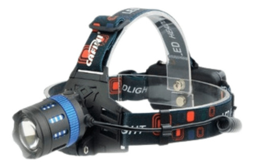Linterna De Cabeza Frontal Recargable Minera C/luz Azul Zoom