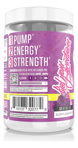 Ryse Kool Aid Loaded Pre Entreno 30 Serv Sabor Grape Uva