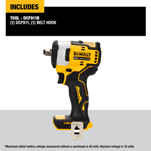Llave De Impacto Dewalt Dcf911b, 20 V Como Máx. * 1/2 Con Yu