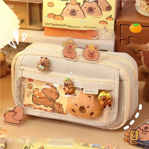 Y Estuche Para Lápices Gran Capybara,transparente,multicapa