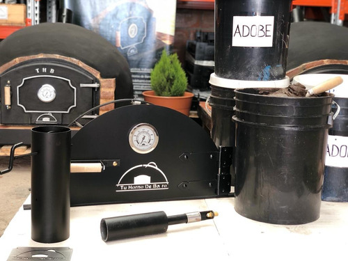 Kit Puerta De Hierro+chimenea+quemador Para Horno De Barro