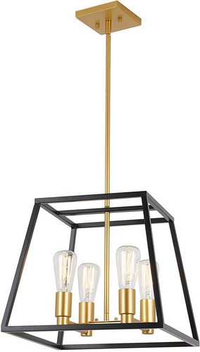 Lámpara Candelabro Edison Artika Trapecio 4 Luces