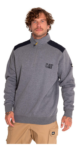 Polerón Hombre Essential 1/4 Zip Sweatshirt Gris Cat