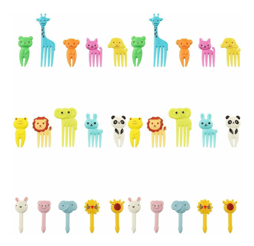 Tegg Alimentos Pick 30 Unids Lindo Animal Bento Decoración A