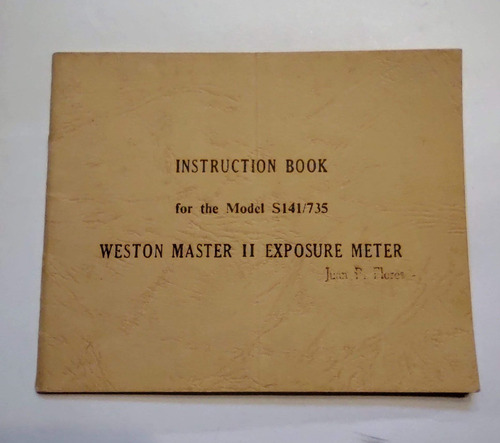 Manual De Uso De Fotómetro Weston Master Ii Exposure Meter