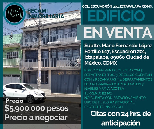 Edificio En Venta 5 Departamentos Col. Escuadrón 201