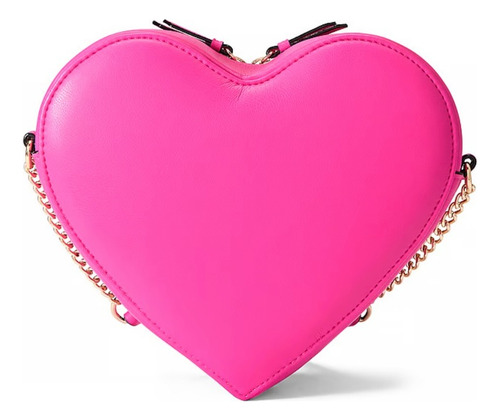 Bolsa Victoria Secret Crossbody En Forma De Corazón Doble Rosa Chicle Lisa Oro Rosa Chicle