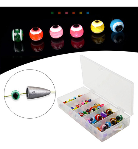 100x 4/5/6/8mm Ojo De Cuentas De Pesca Kit De Bricolaje De