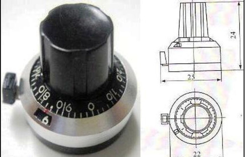 Dial Para Potenciômetro Multivolta 22mm 10v 3590s 534 357
