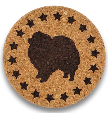 Regalo Pomeranian Perro Lover Cork Trivet Para Mama Papa