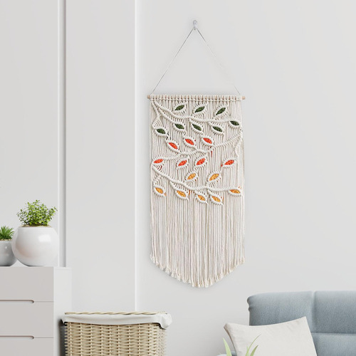 Nuevo Tapiz Rústico De Macramé For Colgar En La Pared, Borla