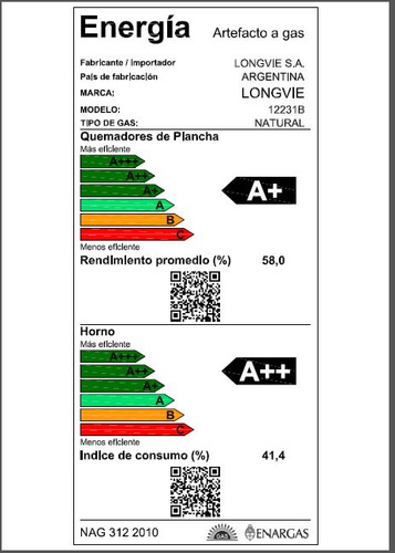 Imagen 4 de 11 de Cocina A Gas Longvie 12231b 56cm Blanca Cajón Parrilla