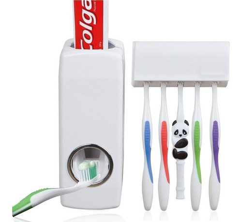 Imagen 1 de 5 de Dispensador Pasta Dental Con Portacepillos Baño / Lhua Store