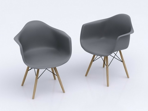 Imagen 1 de 2 de Paq 4 Sillas Eames Para Comedor Y Antecomedor Nut813-gr