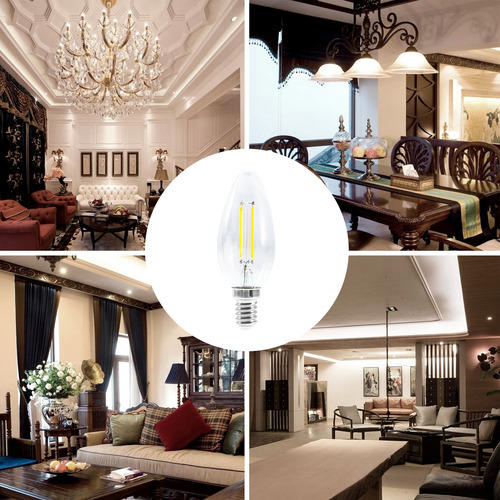 Foco Vela Filamentos Led 4w E14 Luz Calida O Fria 127v