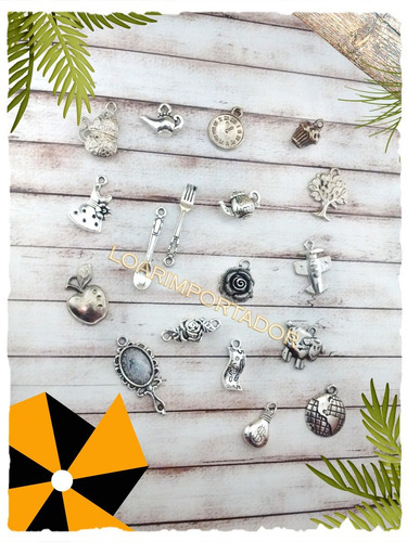 Dijes Llaves Coronas Vestidos Candados Surtidos Pulseras X25
