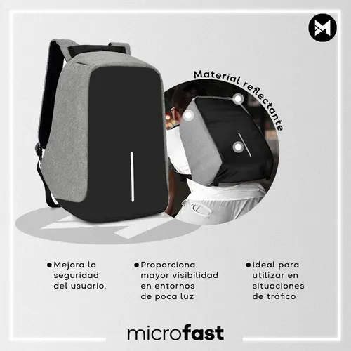 Mochila antirrobo impermeable con carga USB