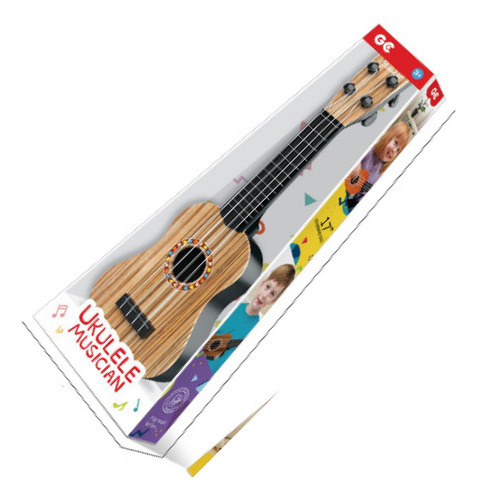 Guitarra Ukelele Para Niños 4 Cuerdas Explorer Fan Color Simil Madera