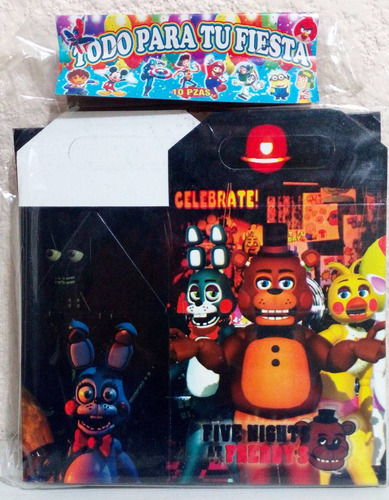 Imagen 3 de 4 de Oso Freddy Set 80 Cajitas Dulceras Feliz C Envio Five Pizza