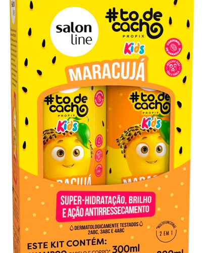 Salon Line Kids To De Cacho Maracuya Shampoo + Enjuague 3c