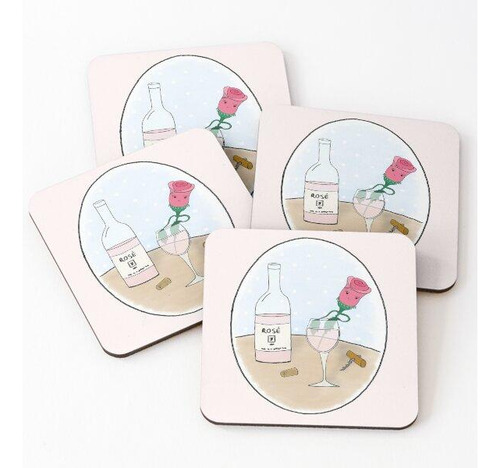 Set Posavasos un Telón De Fondo Azul Lunares Calidad Premiu