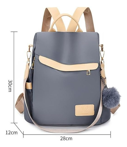 Mochila Urbana Juvenil Sistema Antirrobo Impermeable 30x28cm Negro Liso