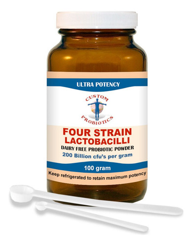 Custom Probiotics Polvo Lactobacilos Cuatro Cepas 100g