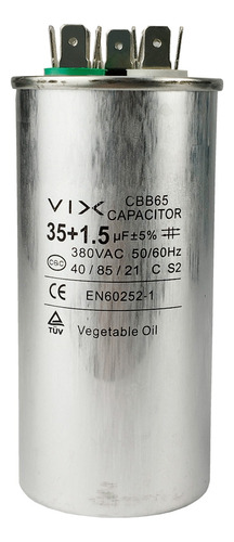 Capacitor 35 + 1.5 Uf 380v Cbb65