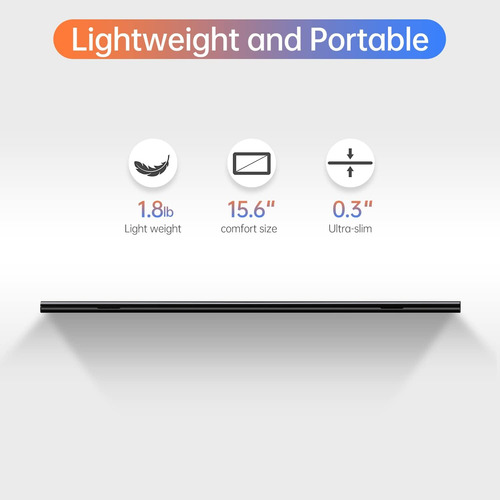 Forhelp 15.6inch Monitor Portátil,1080p Usb-c Hdmi Segund...