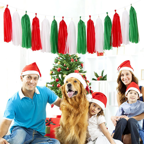 Rojo-verde Blanco Navidad Fiesta-decoraciones - 33pcs Ban...