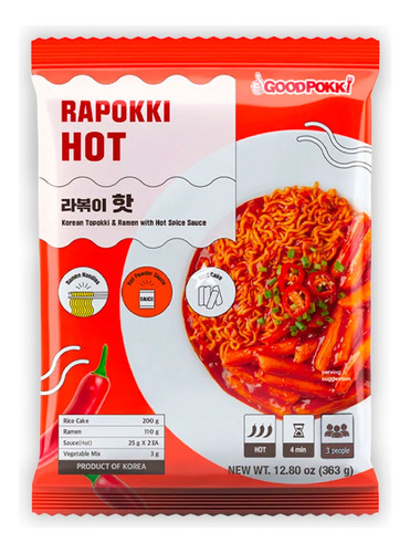 Ramen Coreano Rapokki Picanrt Ramen + Topokki 363g 3 Porcion