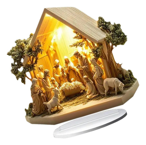 Estatuilla De Belén Navideño, Estatua Plana Casa 20x20cm