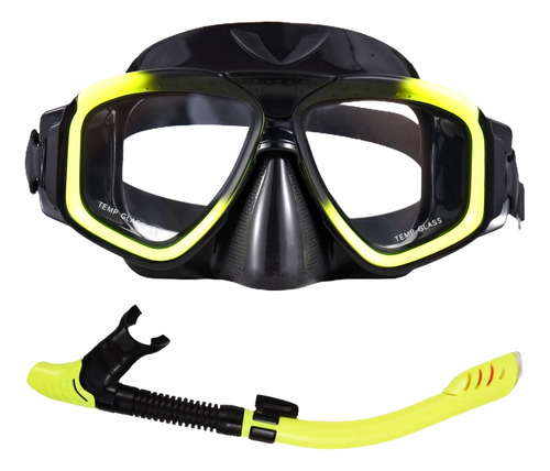 Conjunto Snorkel Adultos Máscara Antivaho.tubo Seco Para S