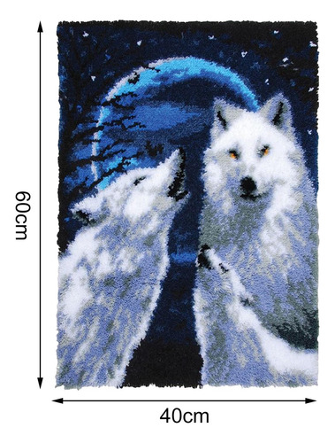 Wolves Latch Hook Rug Kit Latch Hook Cojín Festival Regalo