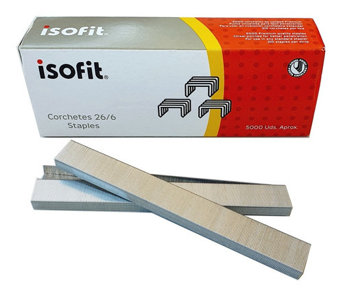 Corchetes 26/6 Isofit 5000 Unidades Por Caja (grapas) / Mg