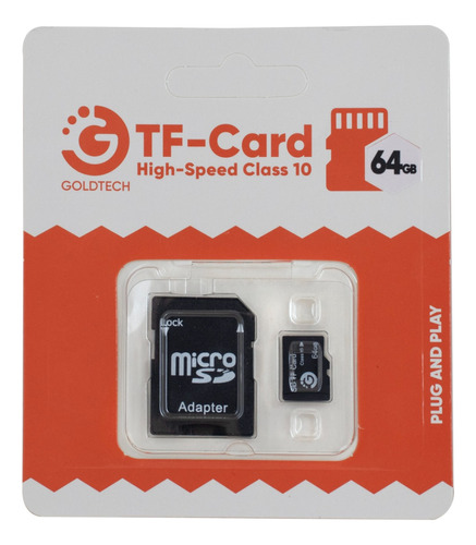 Memoria Micro Sd Goldtech 64gb Clase 10 C/adaptador