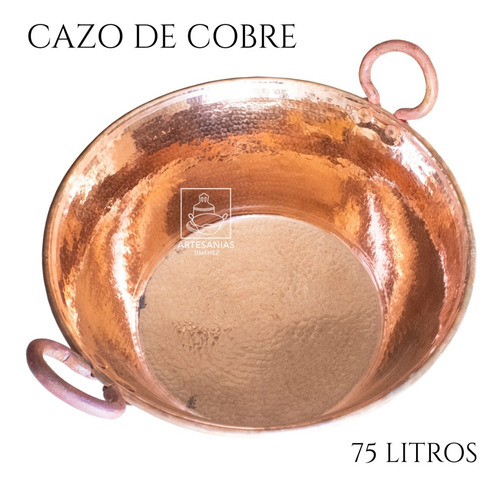 Cazo De Cobre Artesanal Capacidad 75 Litros Grueso