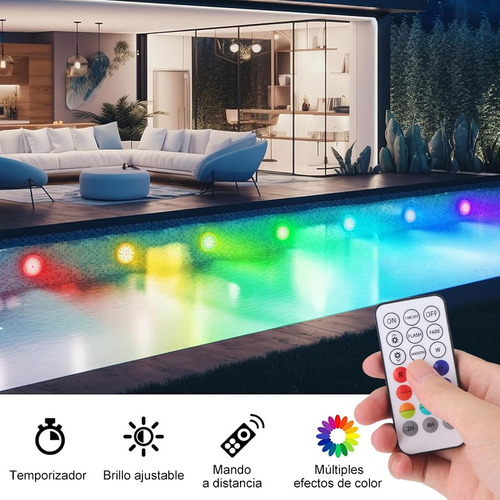 Lampara Para Alberca Led Foco 12v10w Piscina Rgb Luz 7mcable