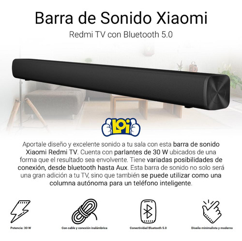 Imagen 7 de 9 de Barra Sonido Xiaomi Redmi Tv 30w Bluetooth Aux Y S/pdif Loi