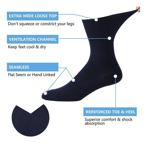 Calcetines Diabéticos De Algodón No Vinculantes Para Hombres