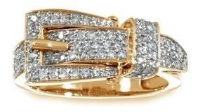 Anel Ouro Branco Ou Amarelo Com Brilhantes De 1 Ponto!s!!!